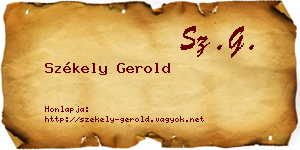 Székely Gerold névjegykártya