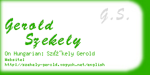 gerold szekely business card